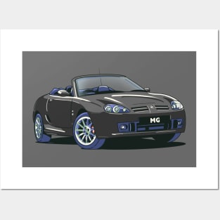 MG Rover MGTF in Anthracite Black Posters and Art